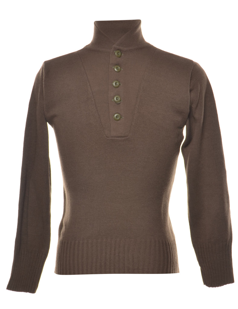 High Neck Brown Jumper - S