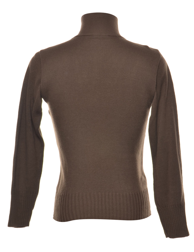 High Neck Brown Jumper - S