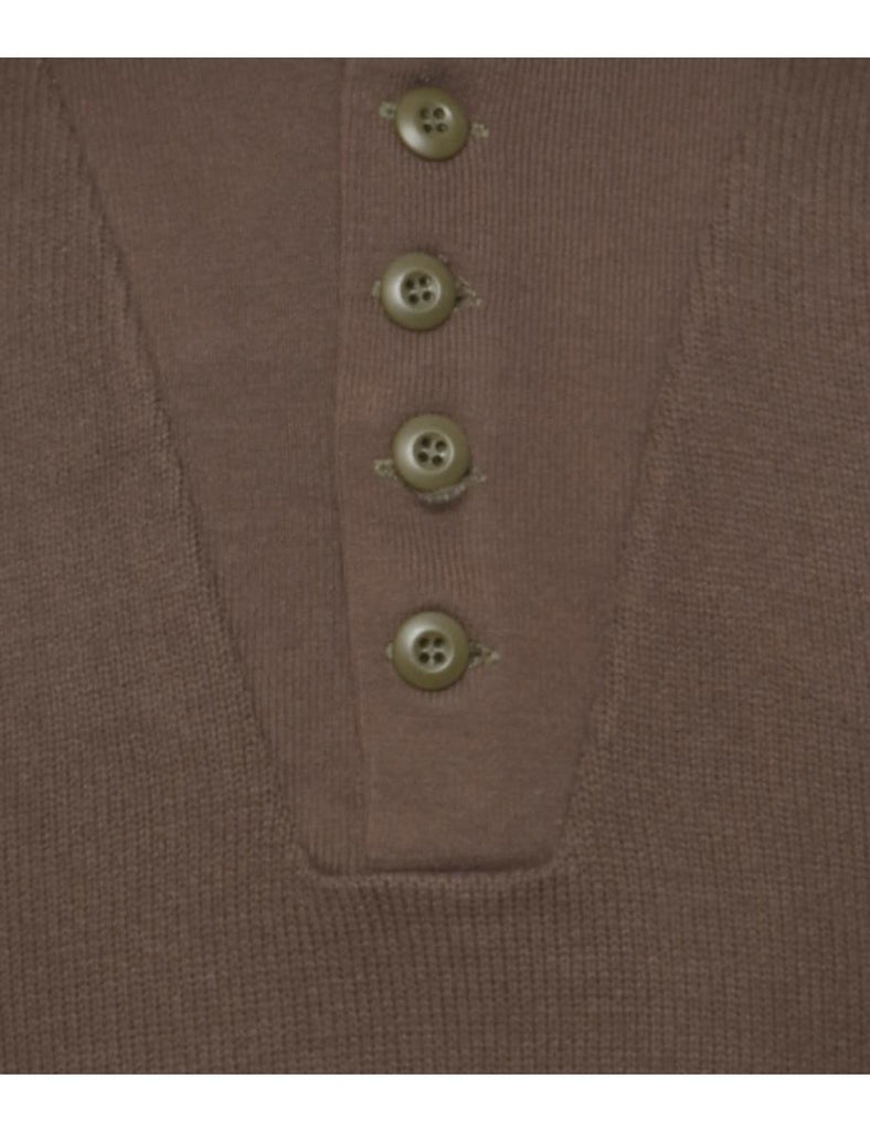 High Neck Brown Jumper - S