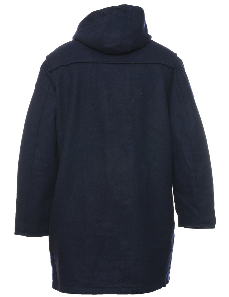 Hooded Navy Duffle Coat - M
