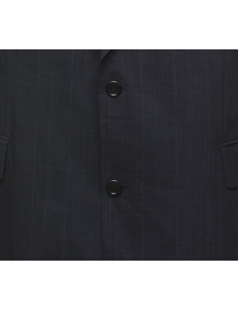 Hugo Boss Checked Navy Blazer - L