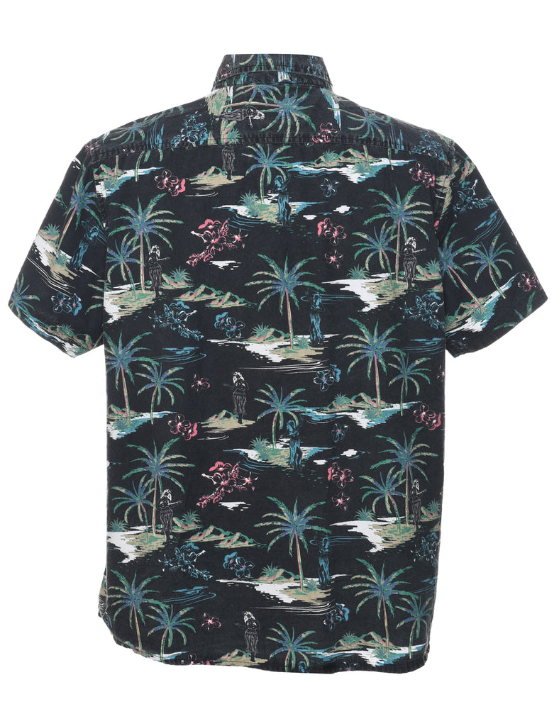 Hula Girl Print Lee Hawaiian Shirt - L