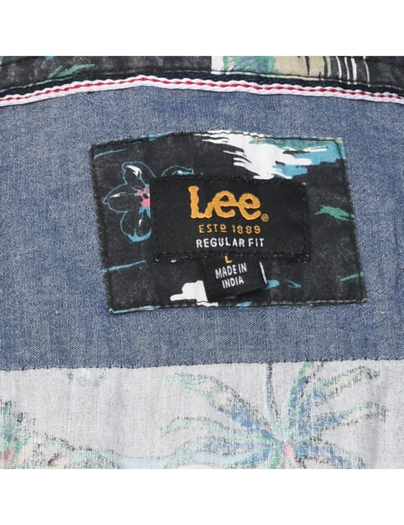 Hula Girl Print Lee Hawaiian Shirt - L