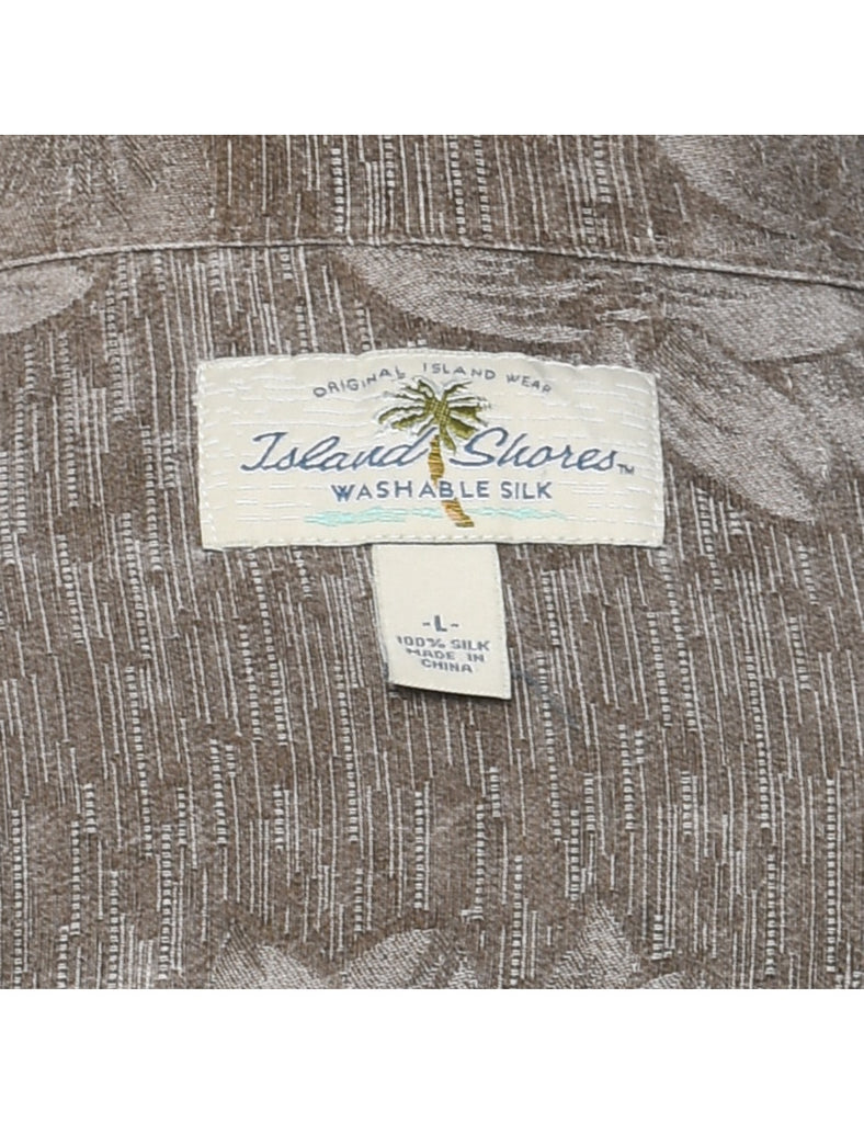 Island Shores Floral Hawaiian Shirt - L