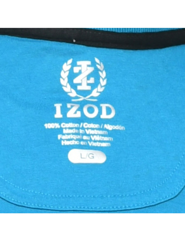 Izod Blue Checked Polo Shirt - L