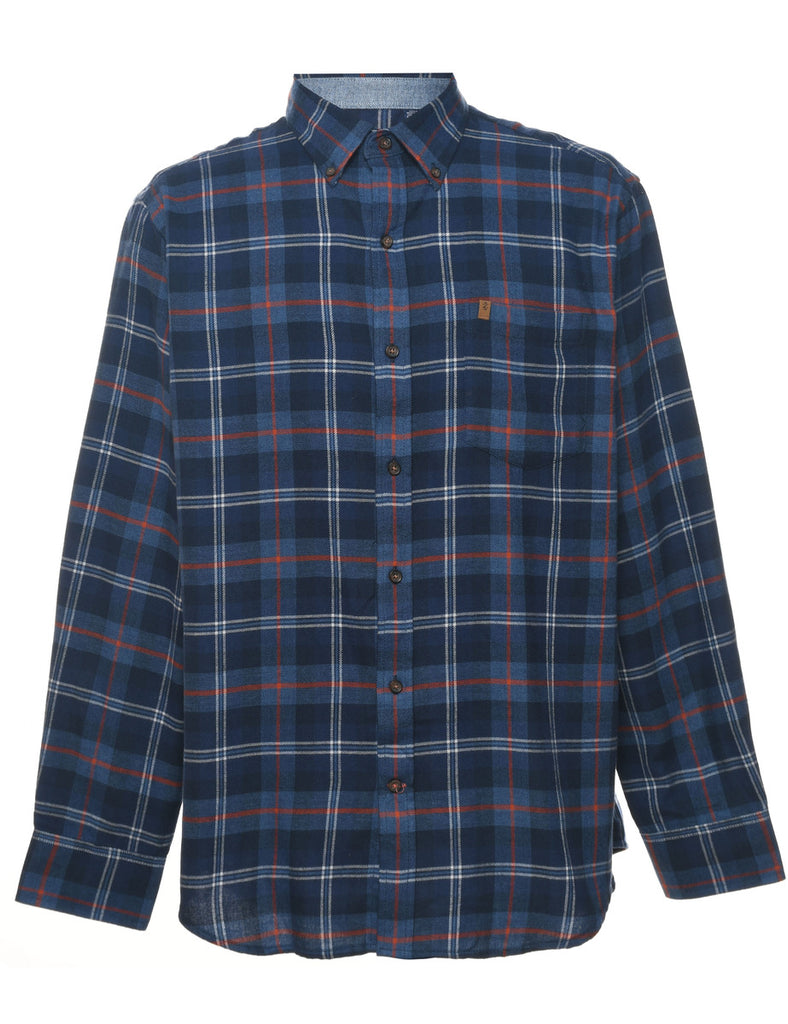 Izod Checked Navy & Red Flannel Shirt - L