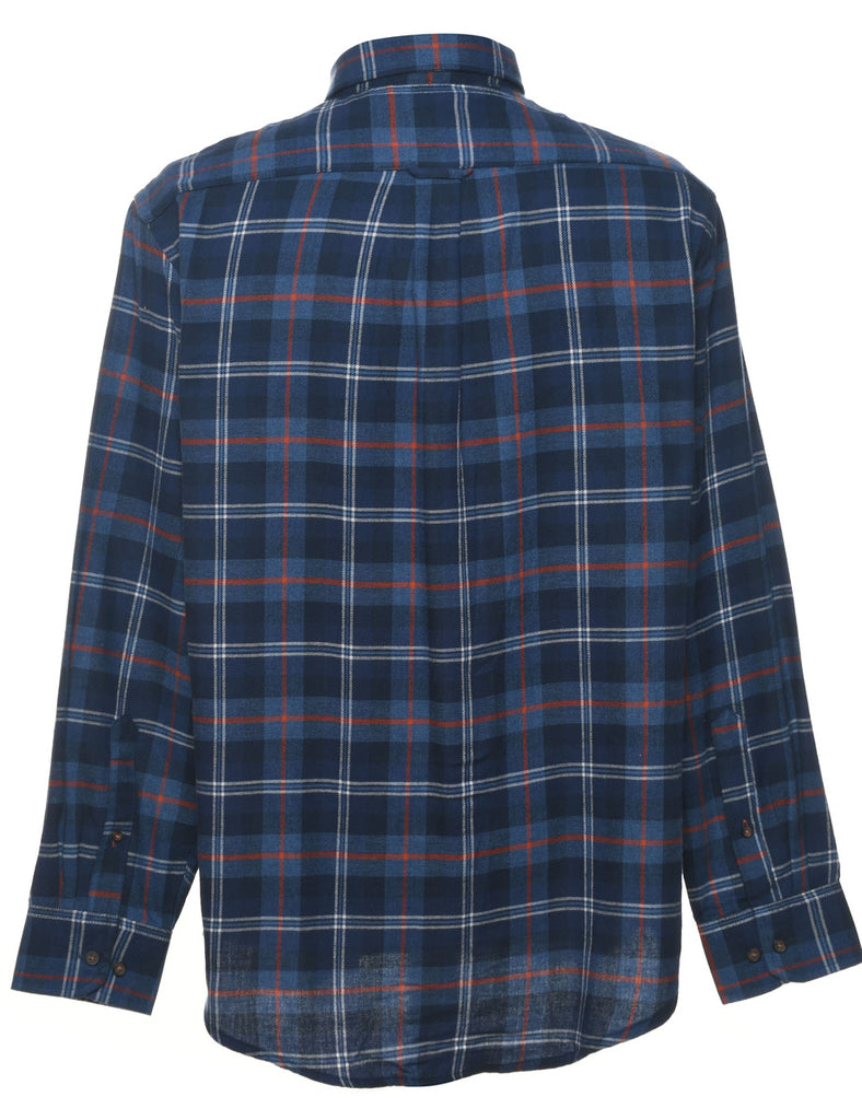 Izod Checked Navy & Red Flannel Shirt - L