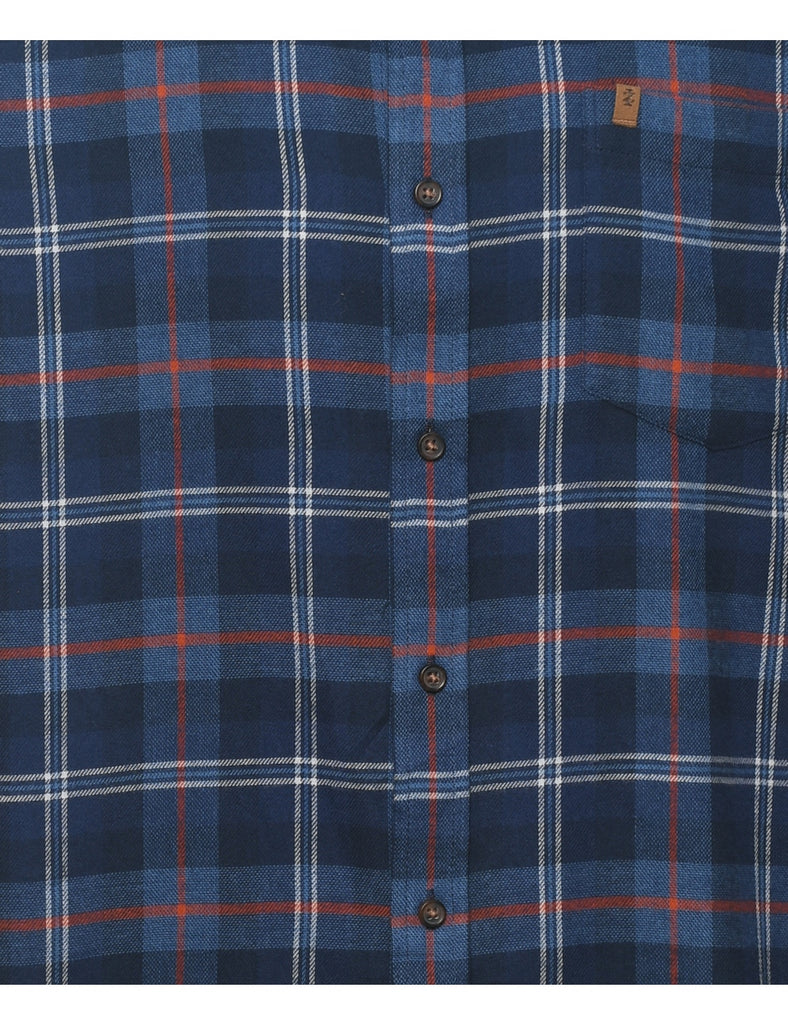 Izod Checked Navy & Red Flannel Shirt - L