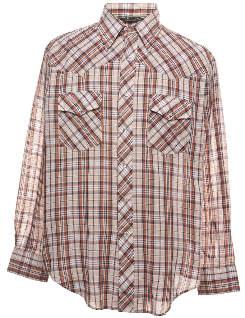 JC Penney Checked Western Shirt - L