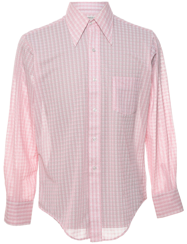 JC Penney Pale Pink & White 1970s Shirt - M
