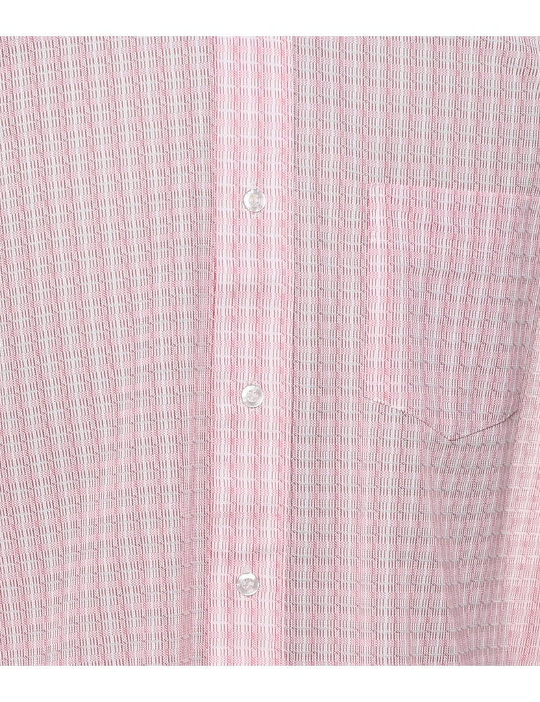 JC Penney Pale Pink & White 1970s Shirt - M