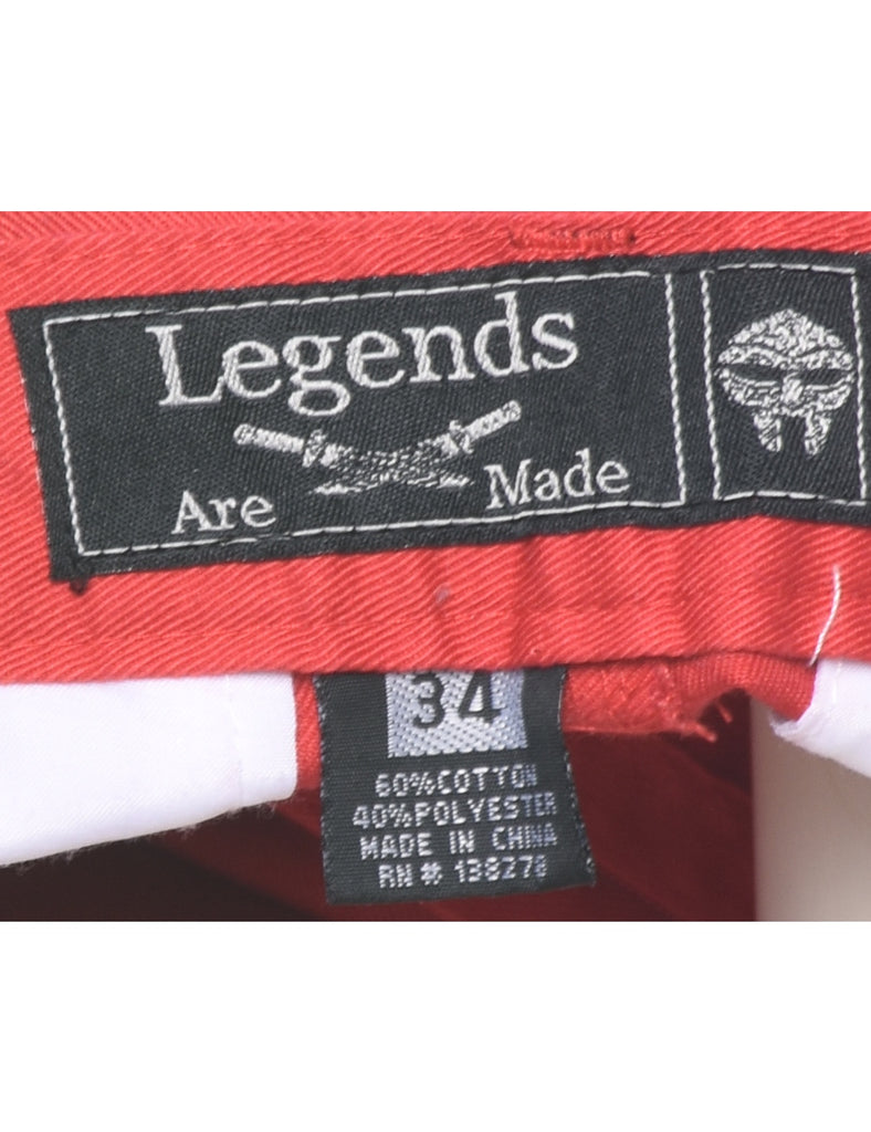 Knee Length Red Cargo Shorts - W34 L13