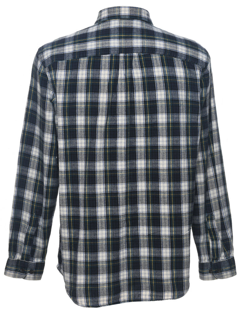 L.L. Bean Black, Blue & White Checked Shirt - M