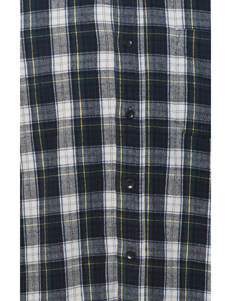 L.L. Bean Black, Blue & White Checked Shirt - M