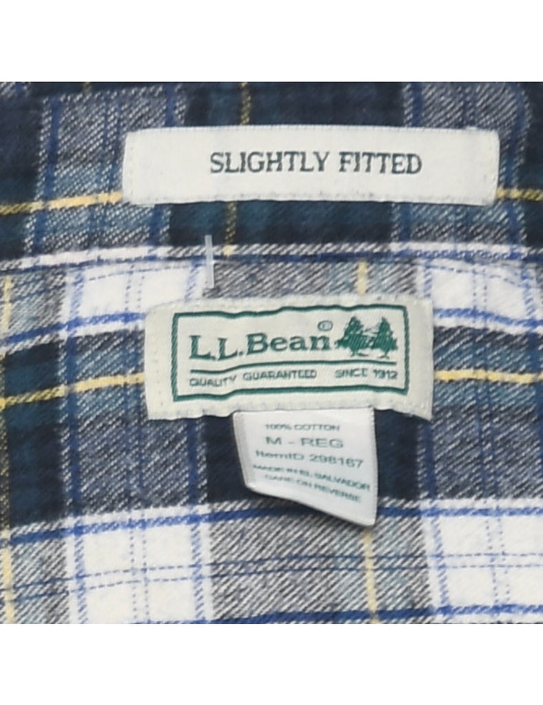 L.L. Bean Black, Blue & White Checked Shirt - M
