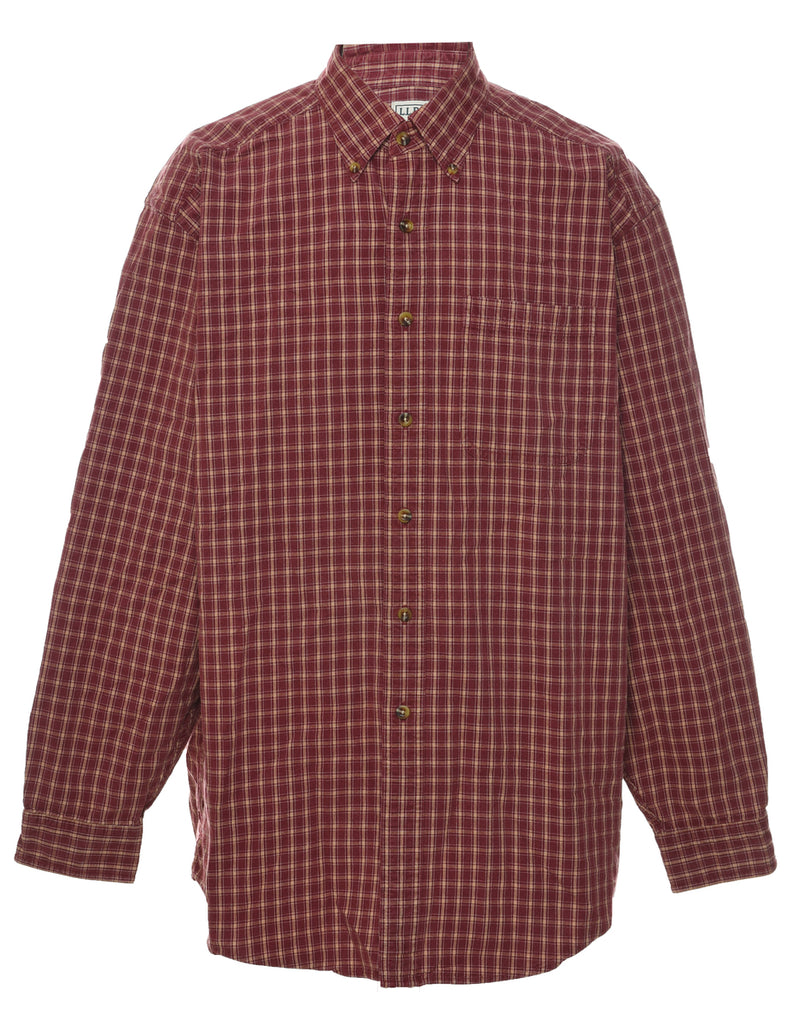 L.L. Bean Checked Denim Shirt - L
