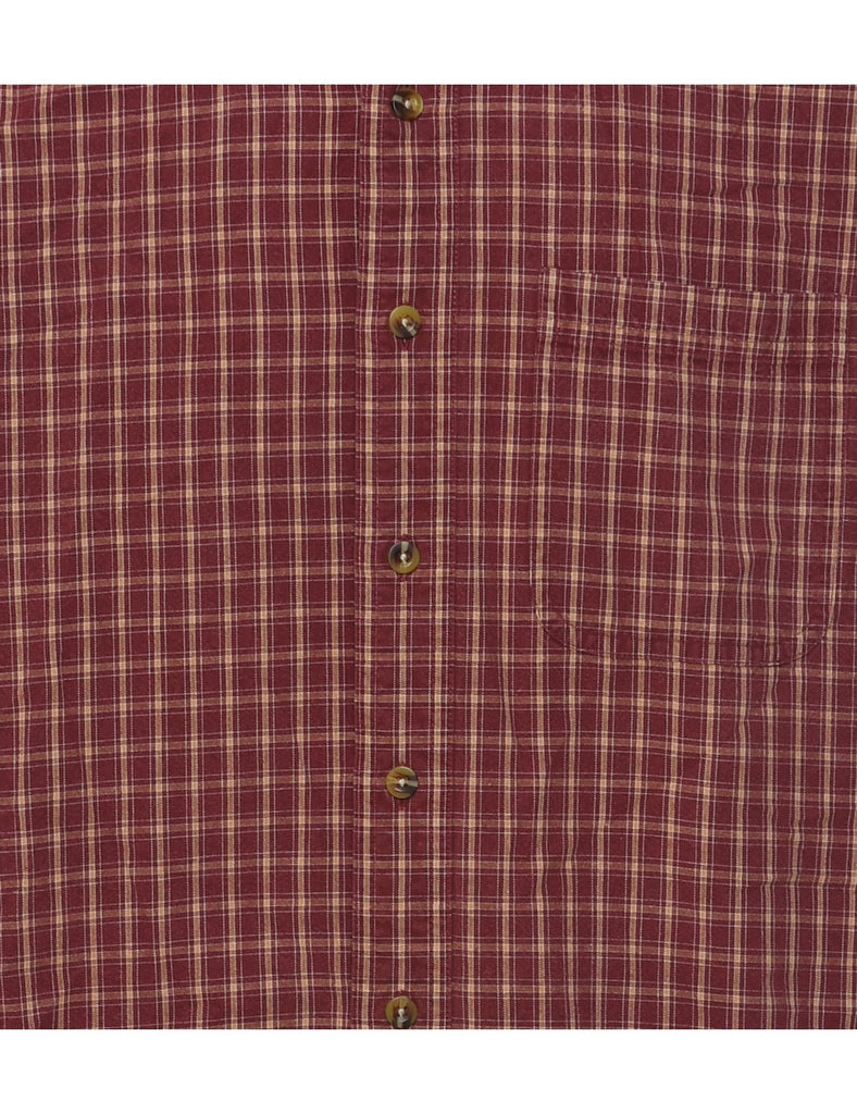 L.L. Bean Checked Denim Shirt - L