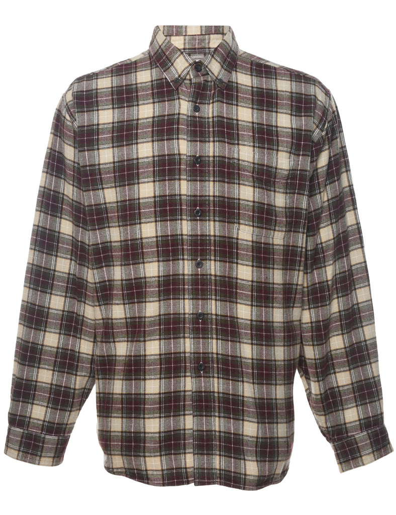 L.L. Bean Checked Multi-Colour Flannel Shirt - L