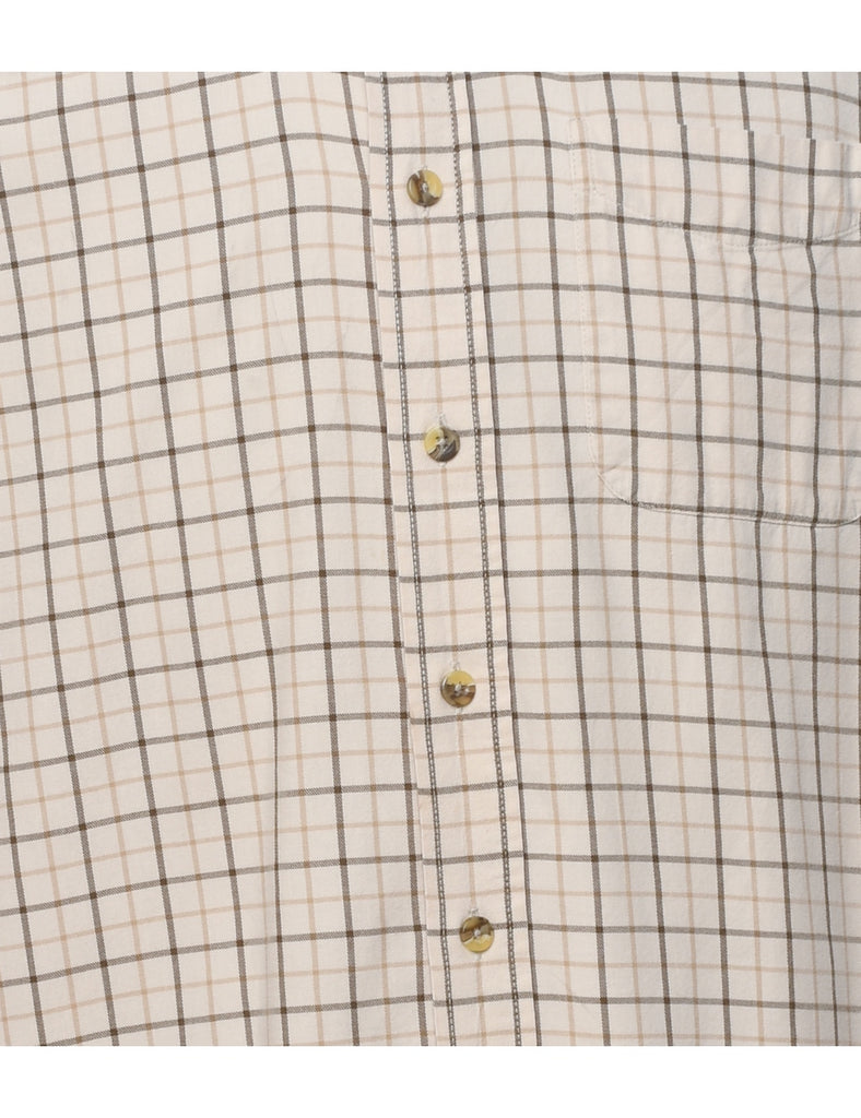 L.L. Bean Checked Off-White Shirt - M