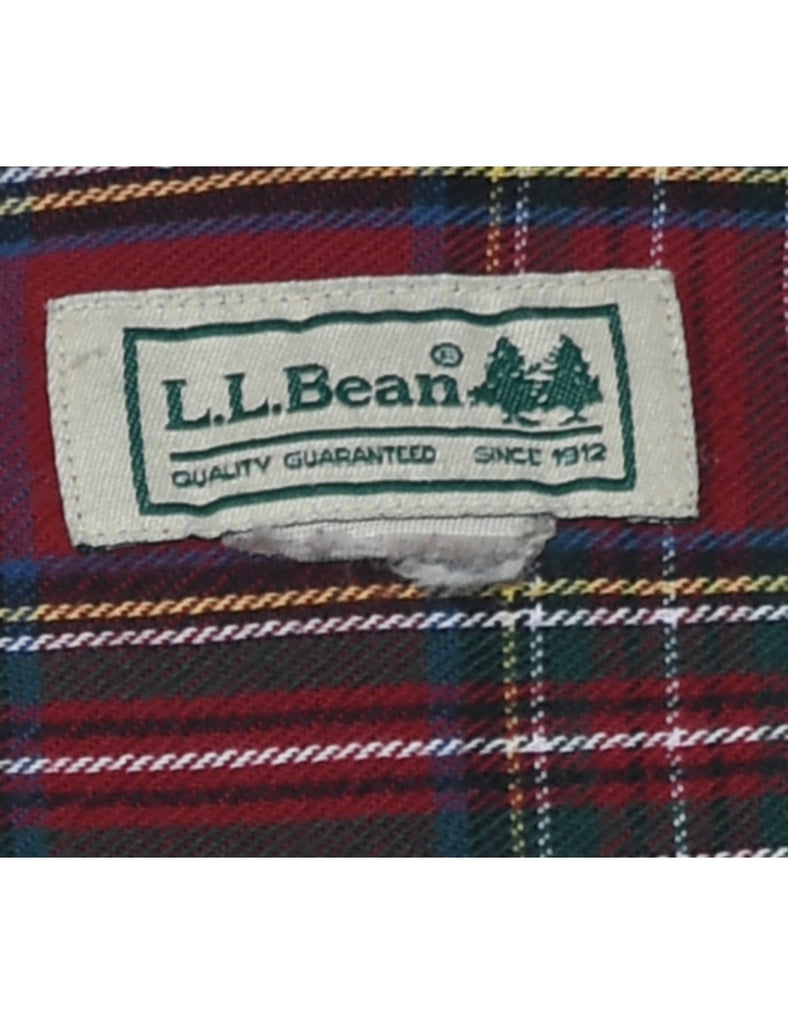 L.L. Bean Checked Red Flannel Shirt - L
