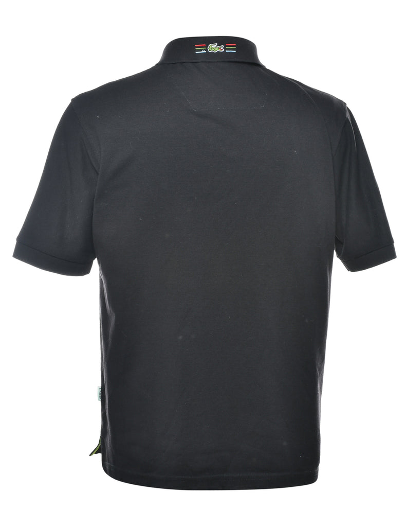 Lacoste Black Button-Front  Polo Shirt - M