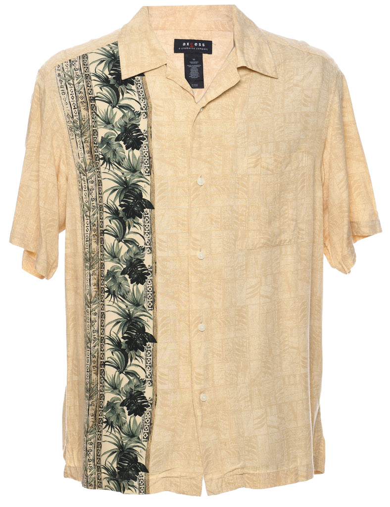 Leafy Print Hawaiian Shirt - M
