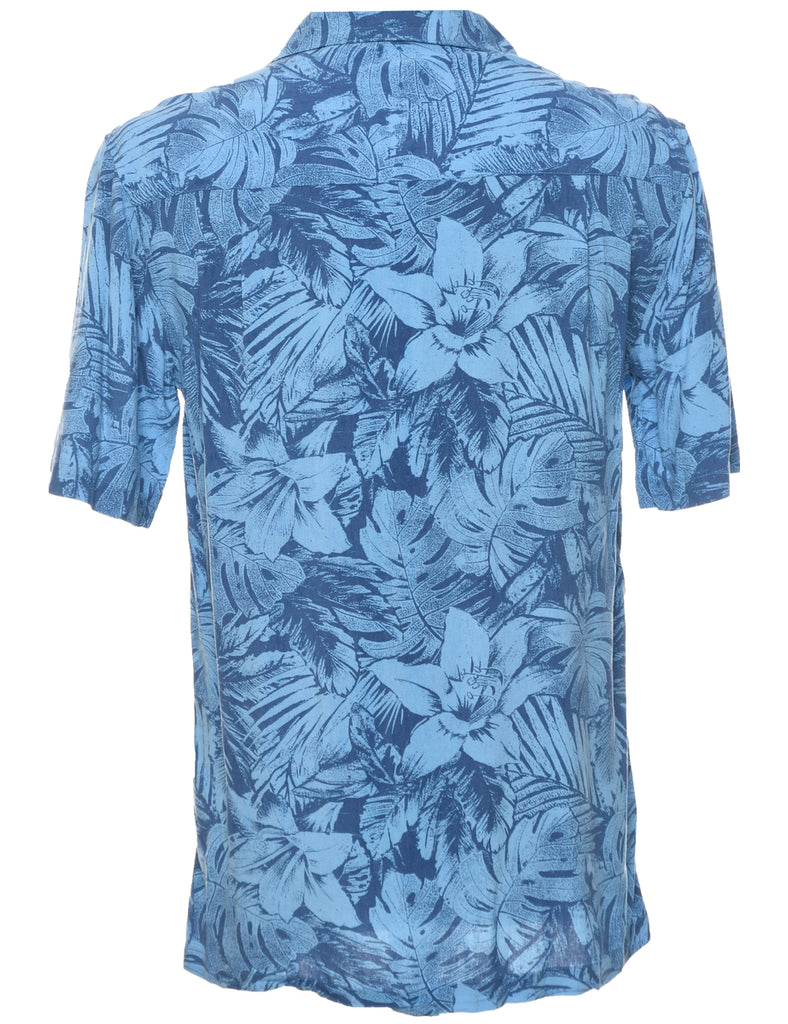 Leafy Print Hawaiian Shirt - M
