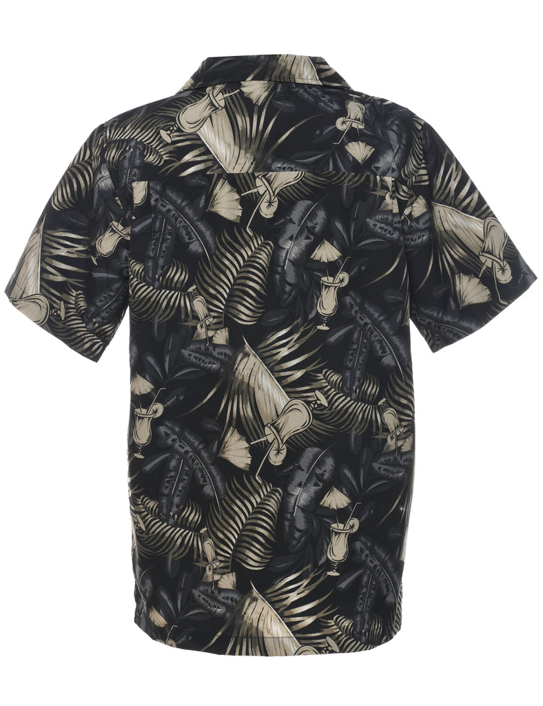 Leafy Print Hawaiian Shirt - S