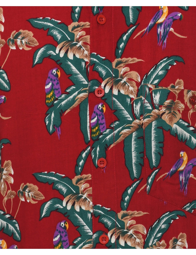 Leafy Print Hawaiian Shirt - XL