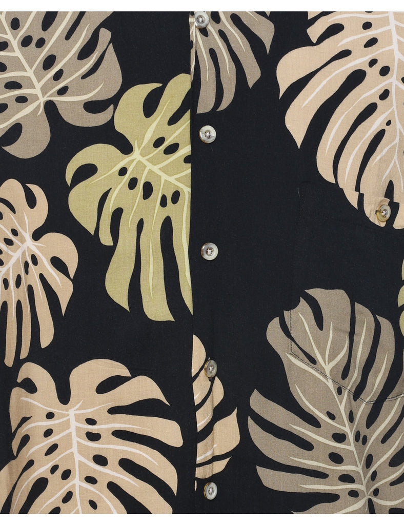 Leafy Print Hawaiian Shirt - L