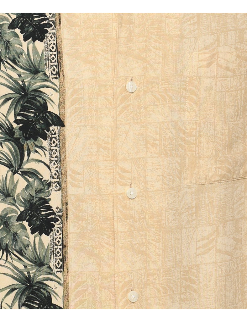 Leafy Print Hawaiian Shirt - M