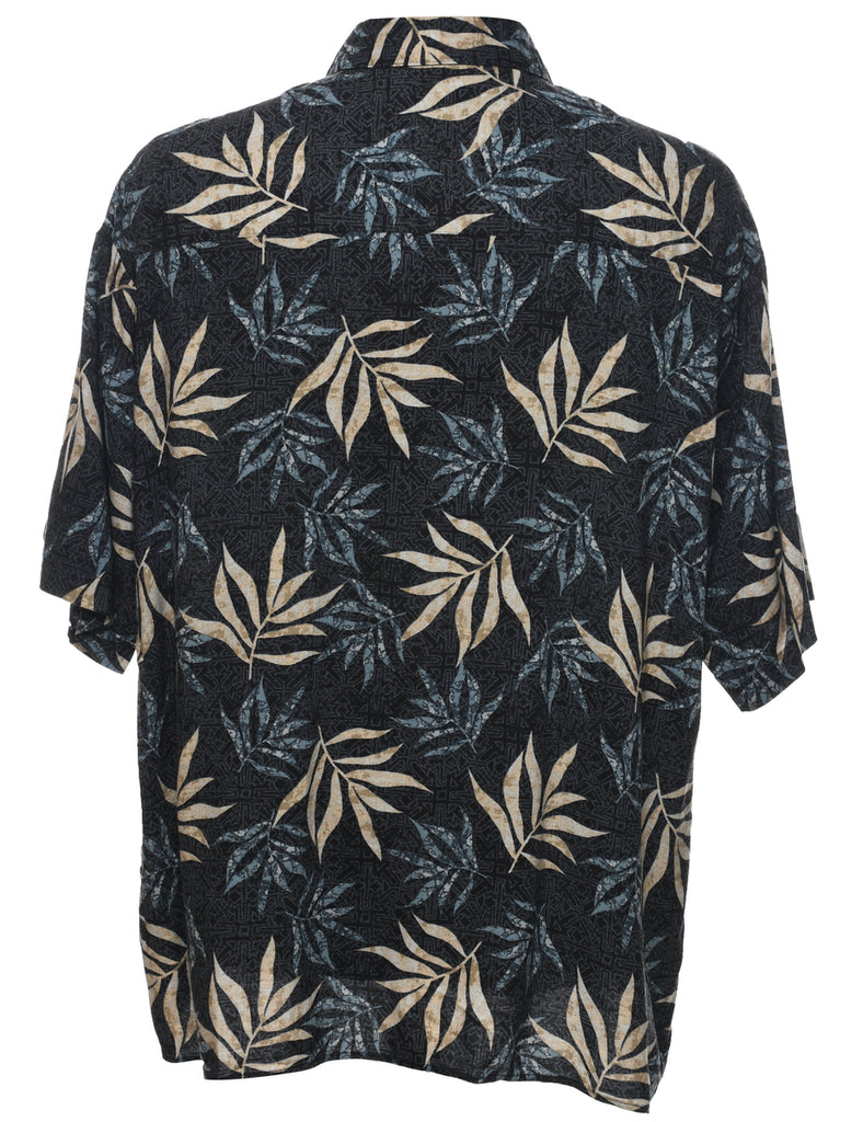 Leafy Print Manhattan Hawaiian Shirt - L
