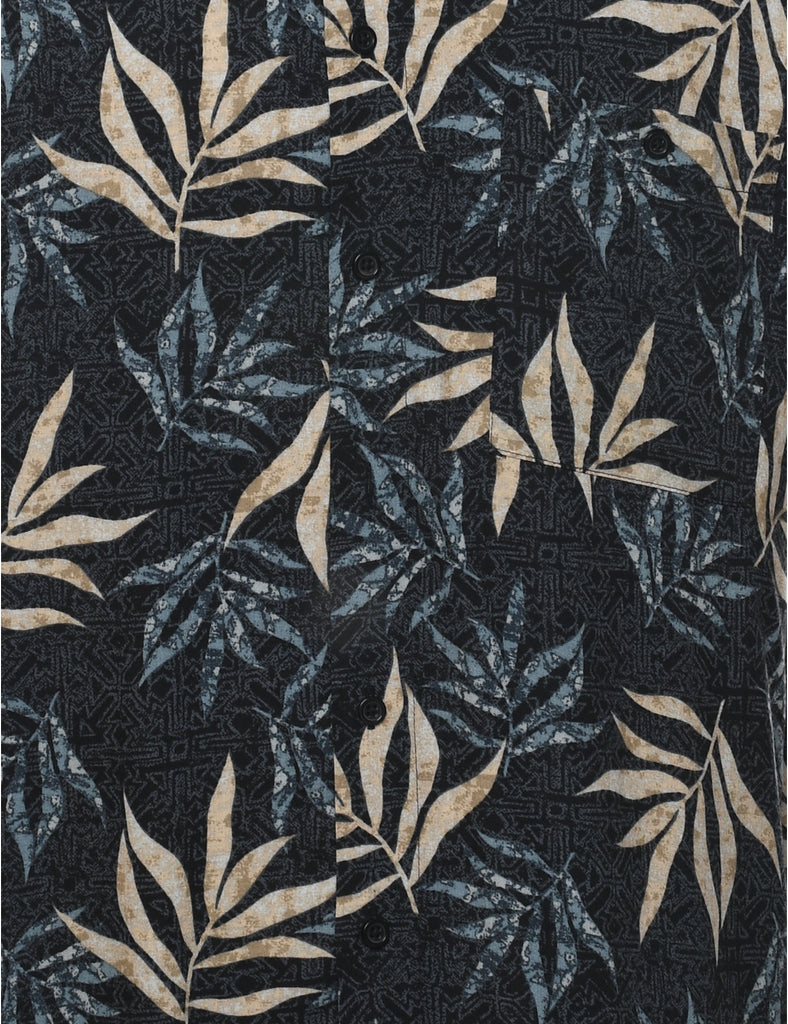 Leafy Print Manhattan Hawaiian Shirt - L