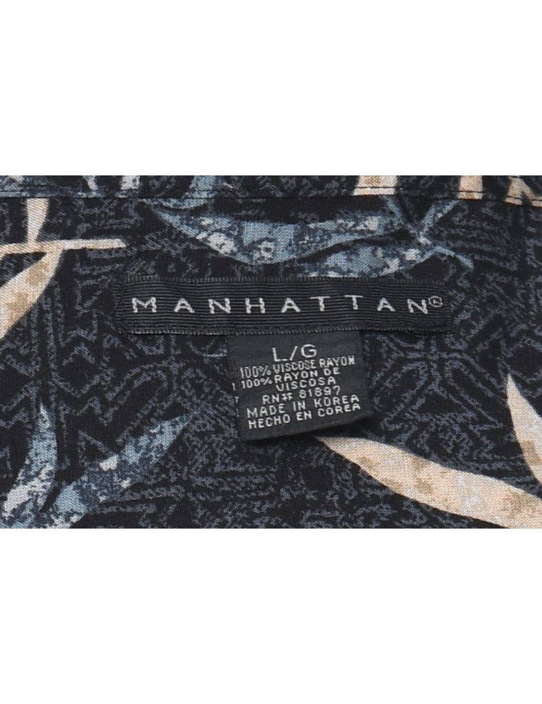 Leafy Print Manhattan Hawaiian Shirt - L