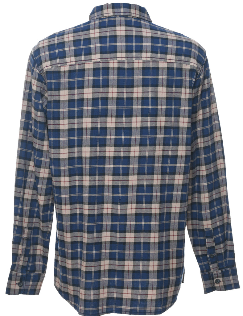 Lee Checked Navy & Red Flannel Shirt - M