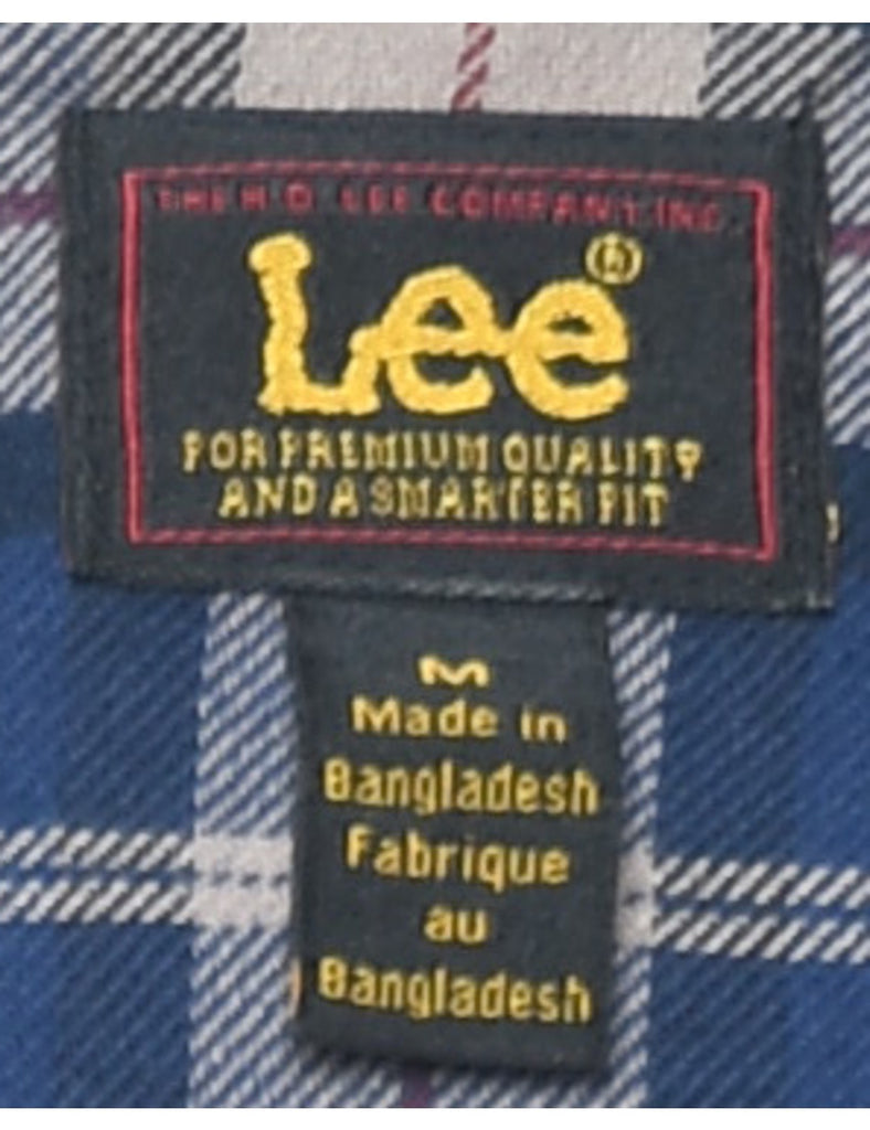 Lee Checked Navy & Red Flannel Shirt - M