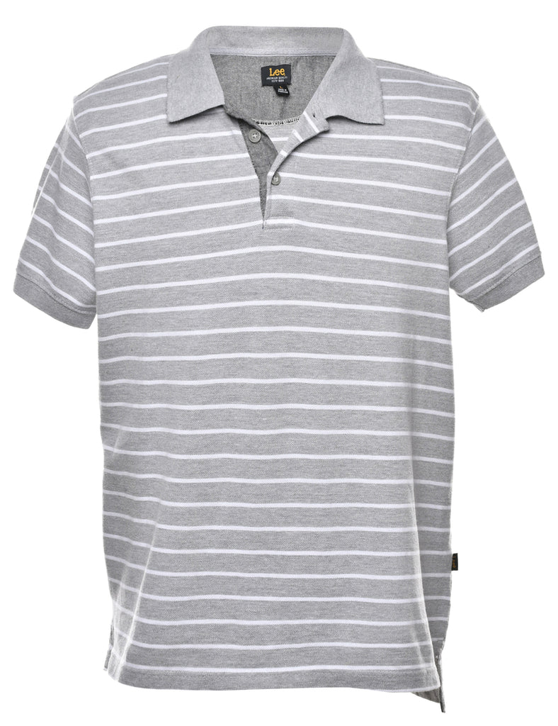 Lee Striped Polo T-shirt - L