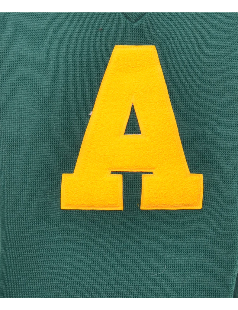 Letterman Dark Green Jumper - L