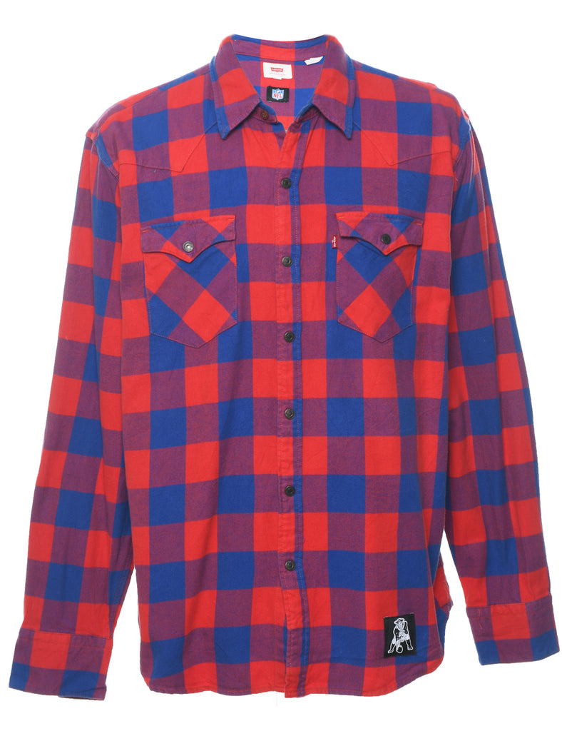 Levi's Checked Blue & Red Flannel Shirt - XL