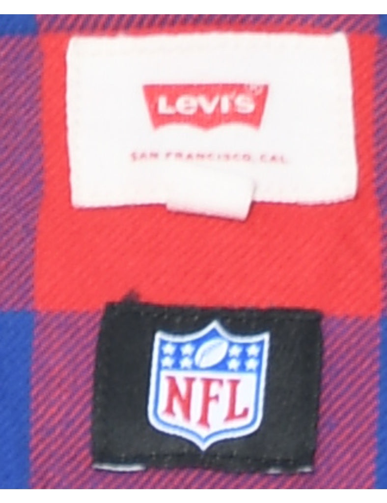 Levi's Checked Blue & Red Flannel Shirt - XL