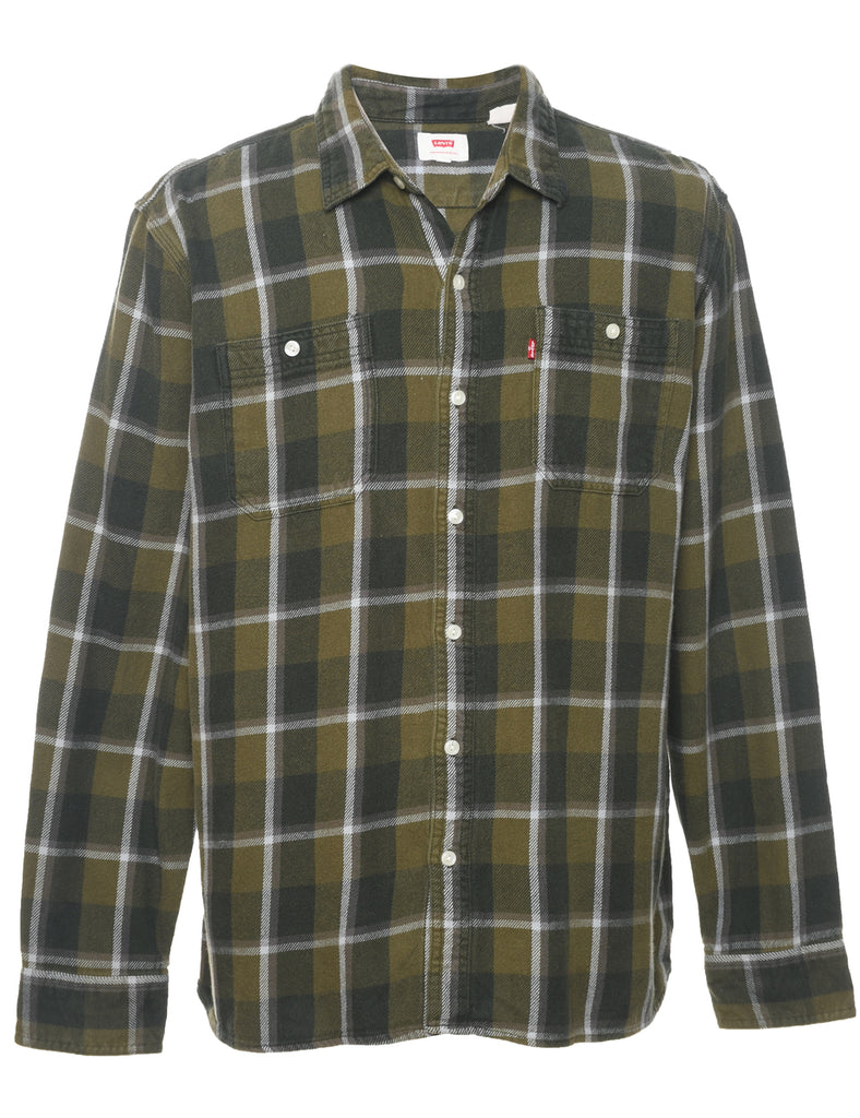 Levi's Checked Grey & Green Shirt - XXL