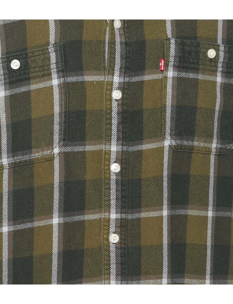 Levi's Checked Grey & Green Shirt - XXL