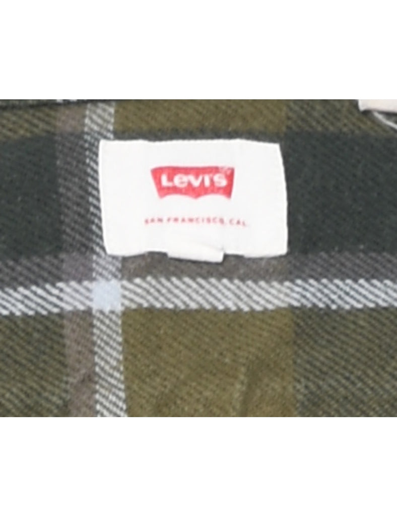 Levi's Checked Grey & Green Shirt - XXL