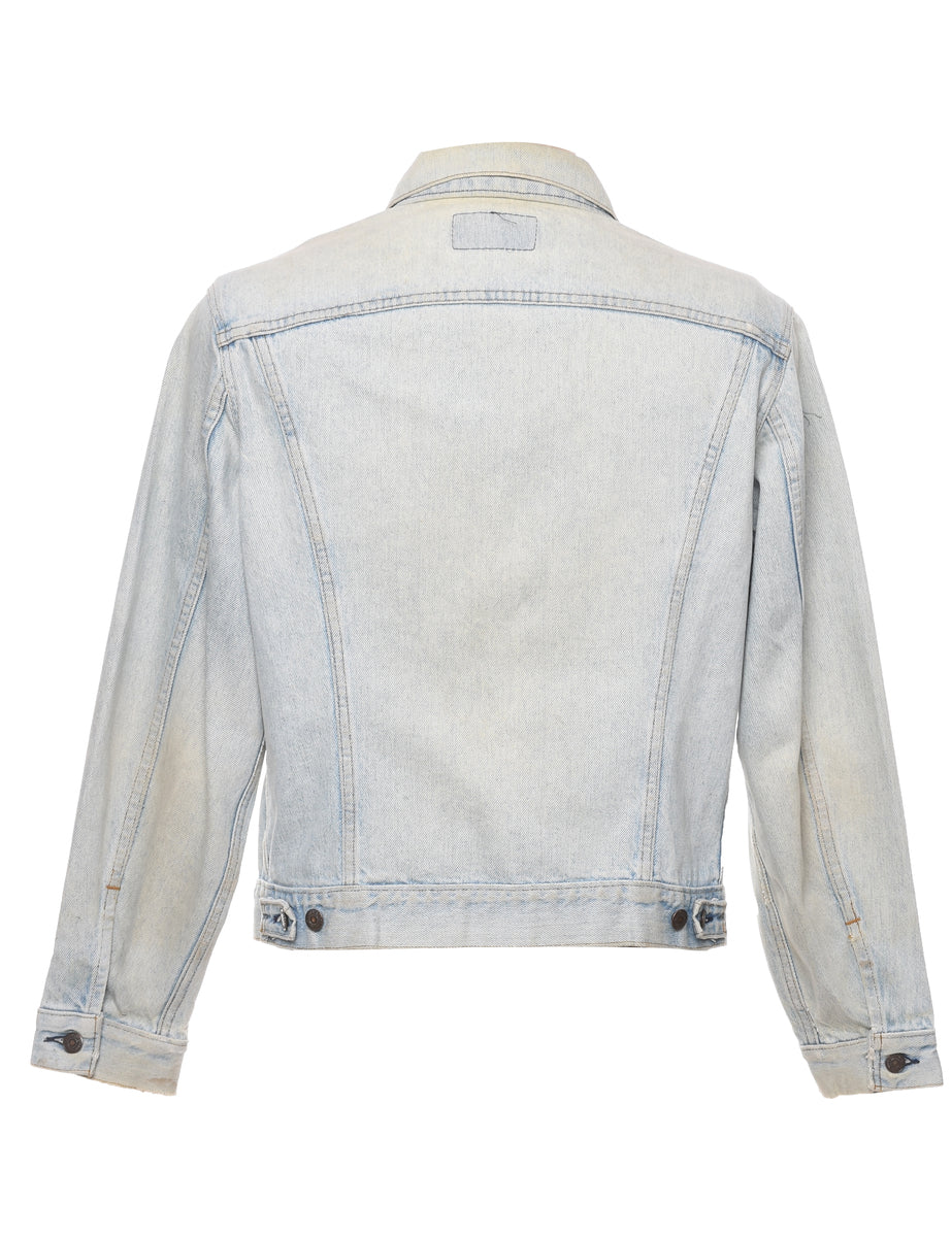 Mens white denim jacket levi sales