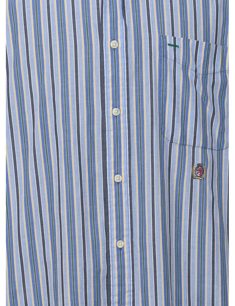 Light Blue & White Tommy Hilfiger Striped Shirt - M