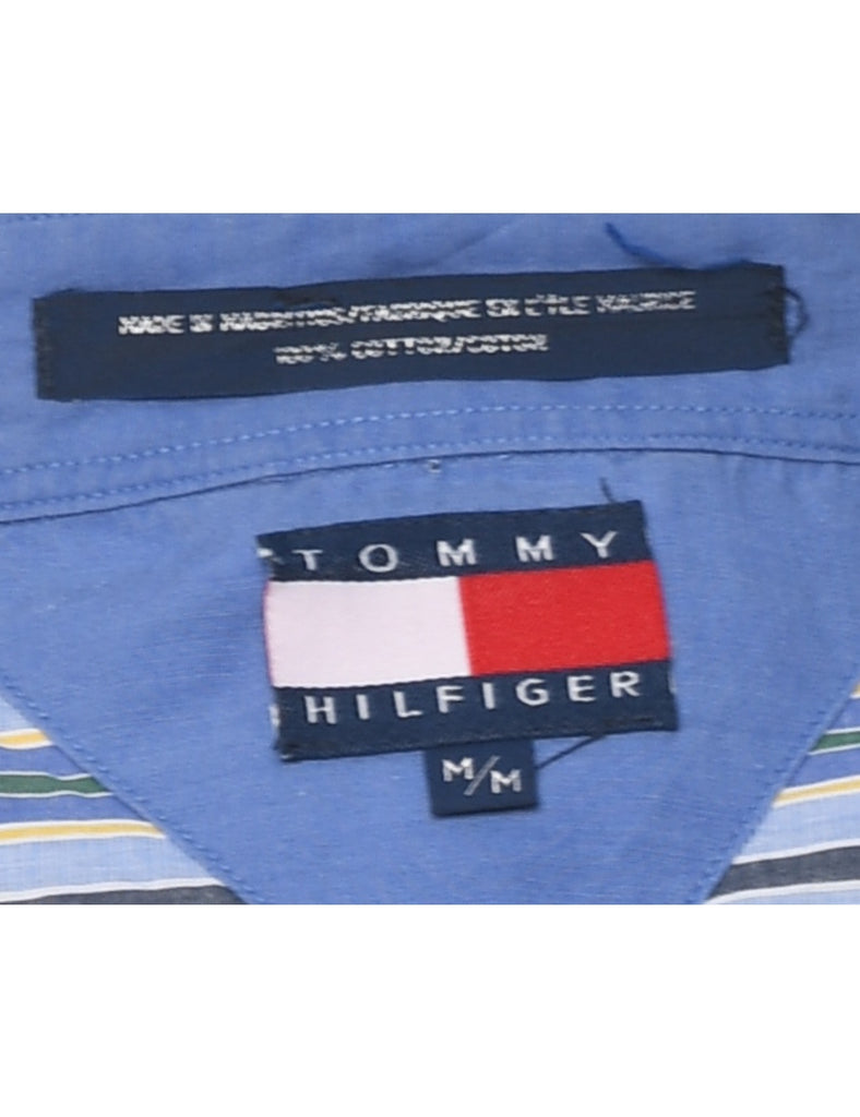 Light Blue & White Tommy Hilfiger Striped Shirt - M