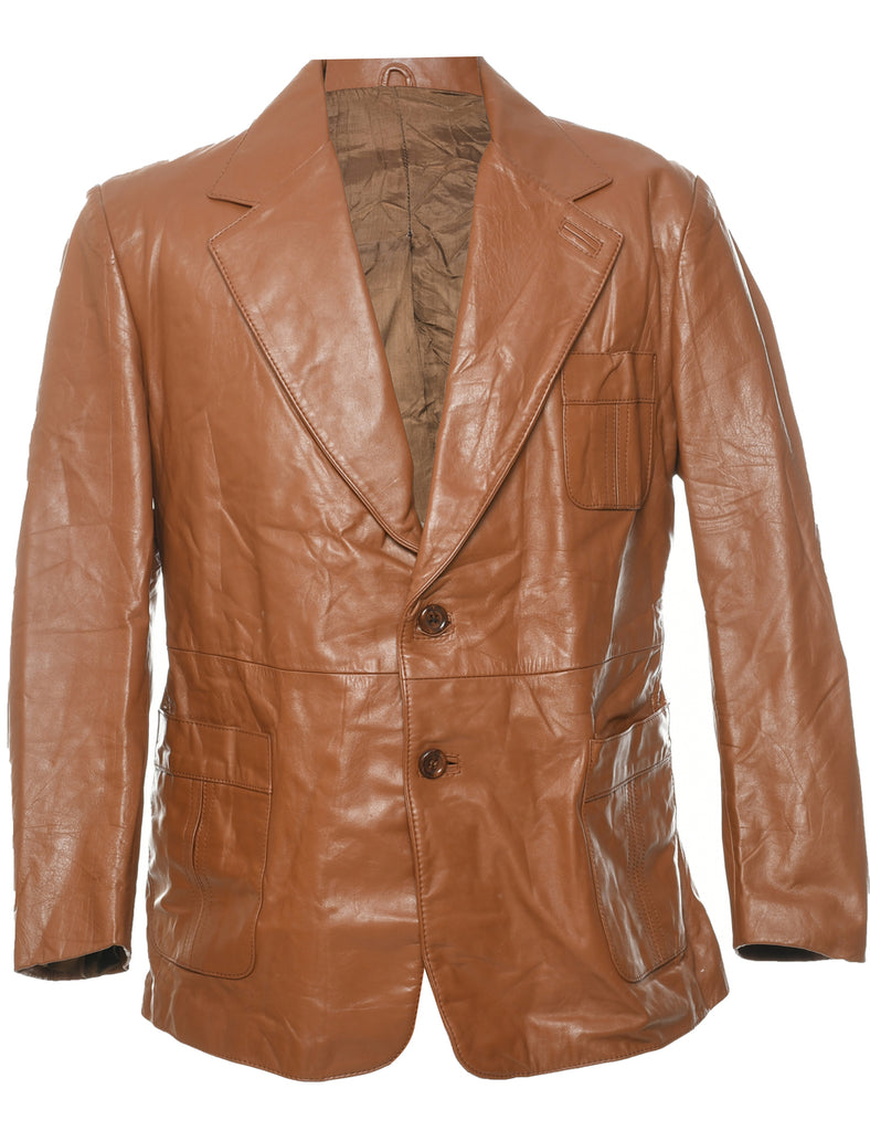 Light Brown Leather Jacket - M