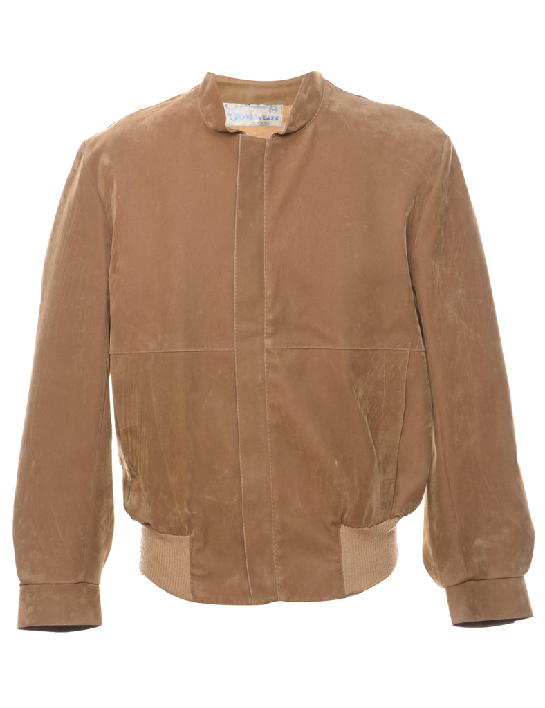 Light Brown Zip-Front Jacket - M