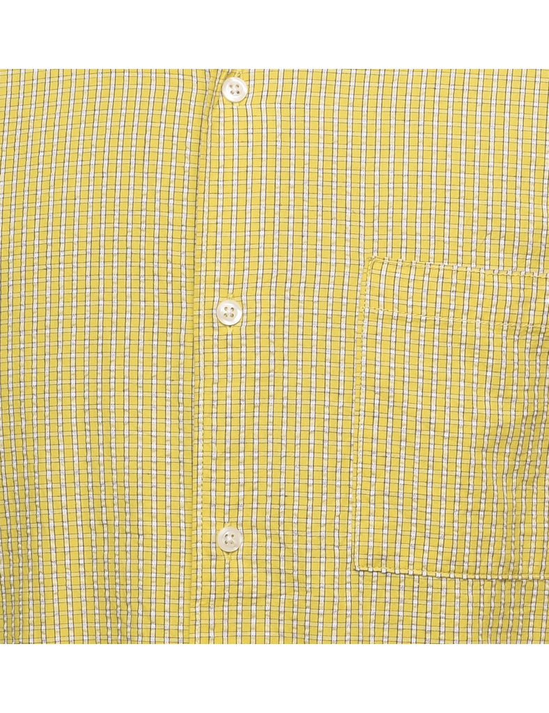 Light Green Checked Eddie Bauer Shirt - XL