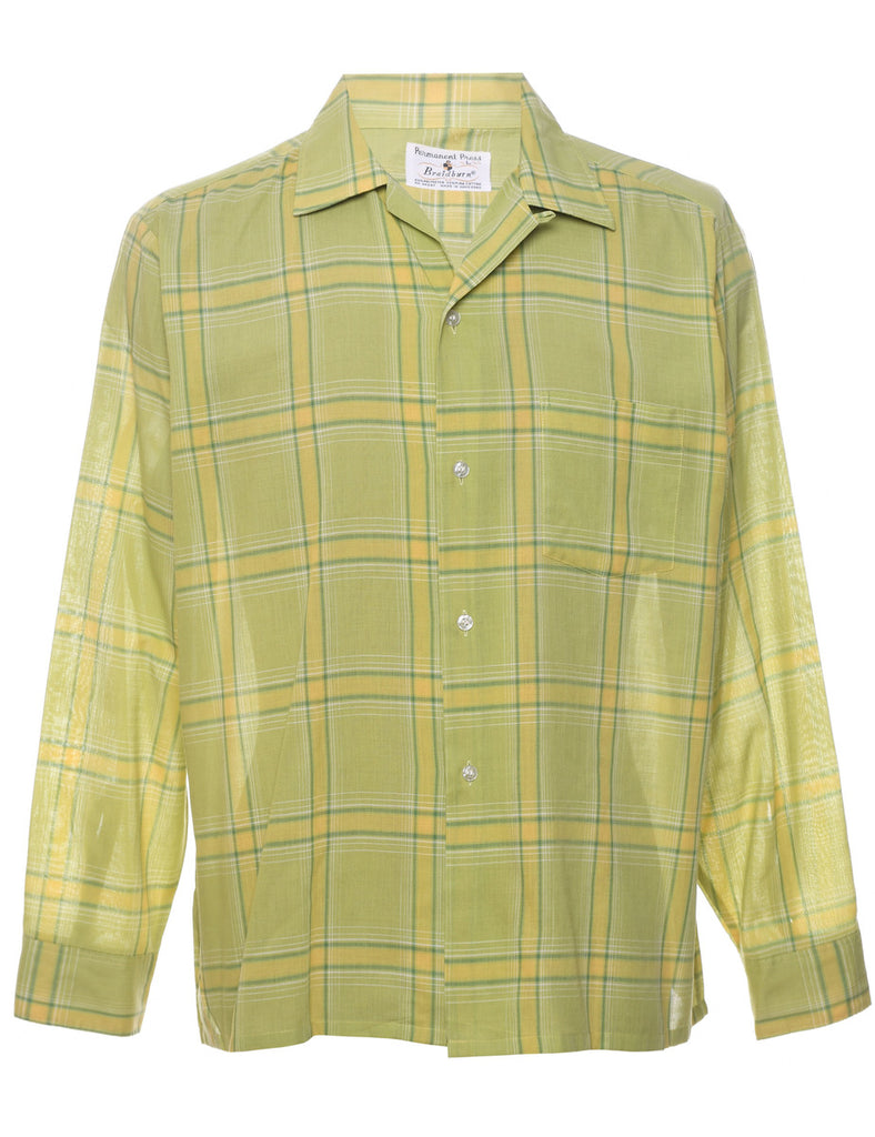 Light Green Checked Shirt - L